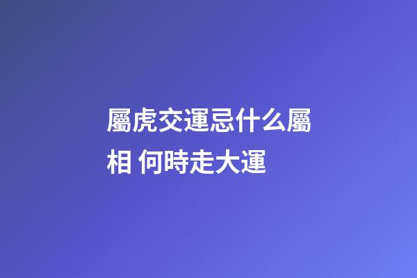 屬虎交運忌什么屬相 何時走大運